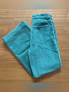 Teal Corduroy Wide Leg Pants